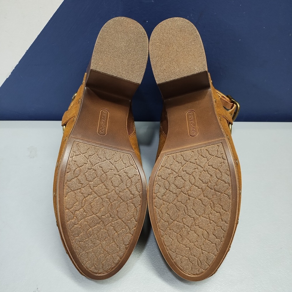 Frye & Co. Iselle Slingback Clogs Womens 9M Brown Studded Round Toe Block Heel - Picture 7 of 8